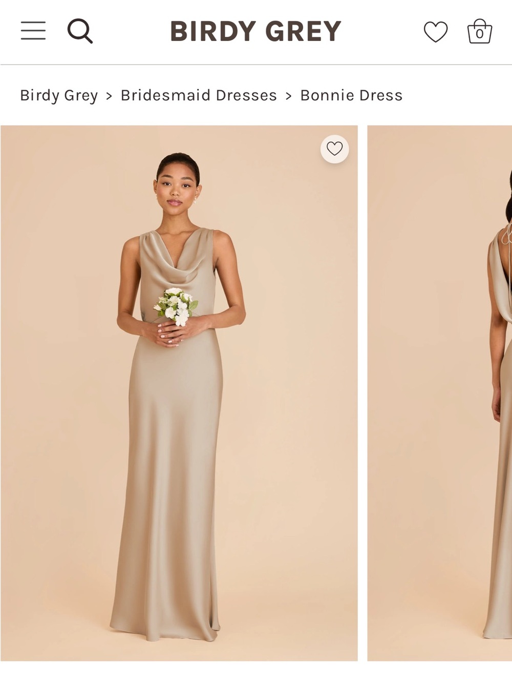 Birdy Grey Bonnie Cowl Neck Maxi Dress in Champagne/Beige